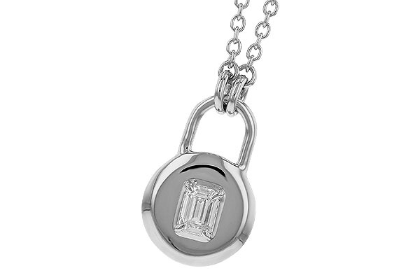 K328-43228: NECKLACE .19 EMERALD CUT (18")