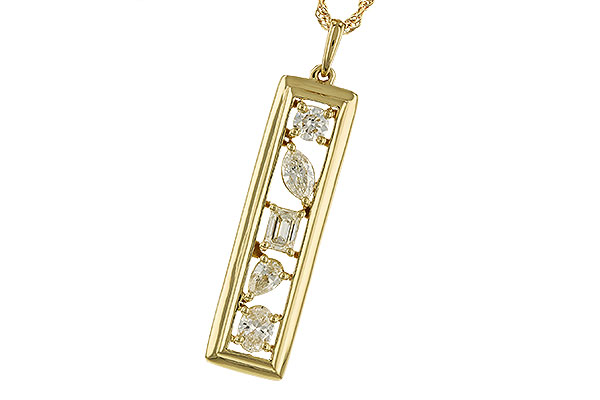 K328-45019: NECKLACE .85 TW FANCY CUT DIAMONDS
