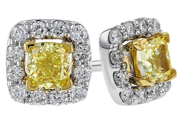 K329-31401: EARR .38 FANCY YELLOW DIAMONDS .54 TW