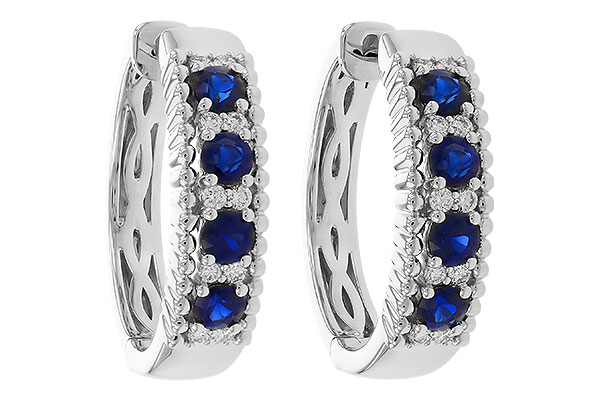 K329-35973: EARRINGS .56 TW SAPP .68 TGW