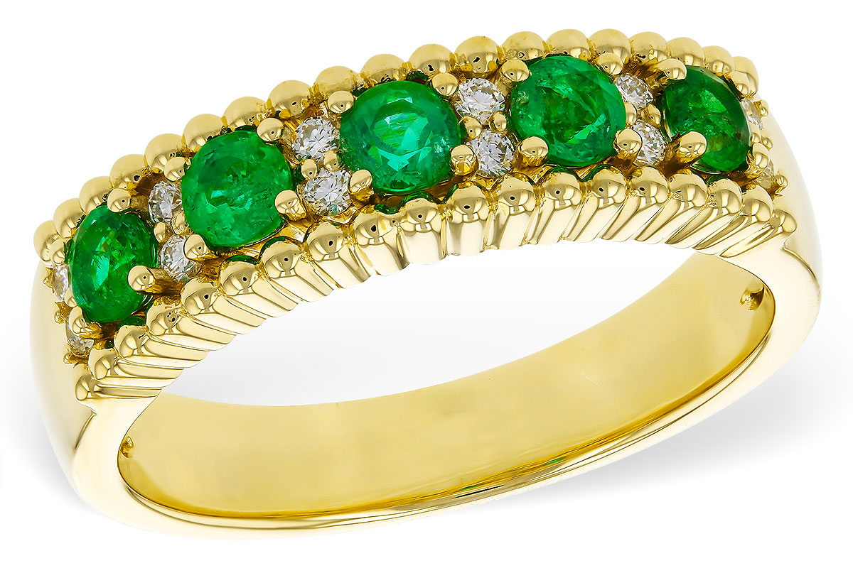 K329-35982: LDS WED RG .48 TW EMERALD .60 TGW