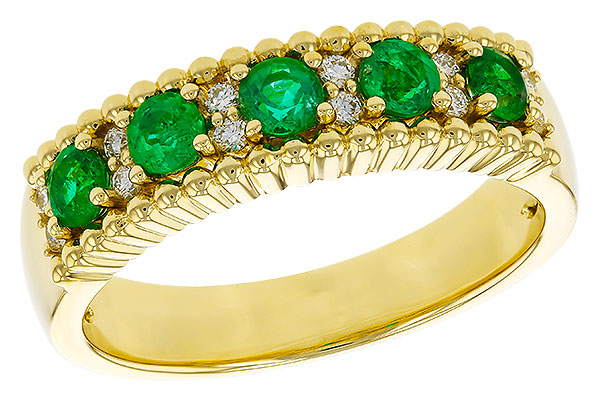 K329-35982: LDS WED RG .48 TW EMERALD .60 TGW