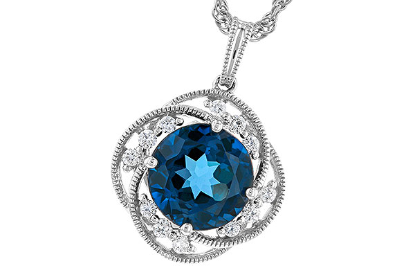 L328-39610: NECK 2.90 LONDON BLUE TOPAZ 3.05 TGW (9MM LBT)