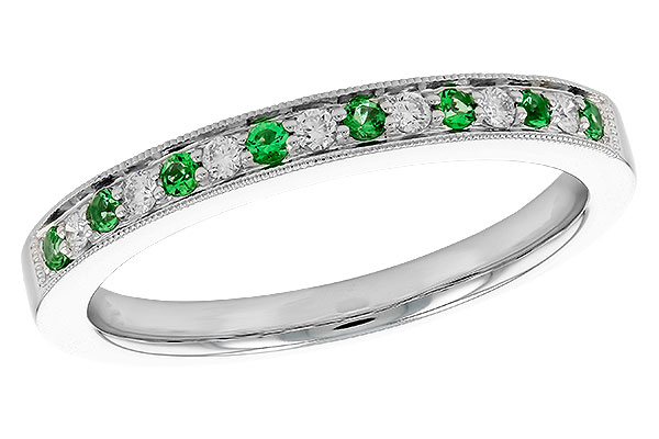 L328-45082: LDS WED RG .07 EMERALD .16 TGW