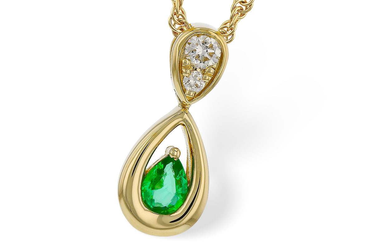 L329-31410: NECKLACE .10 EMERALD .16 TGW (4x3 EMER)