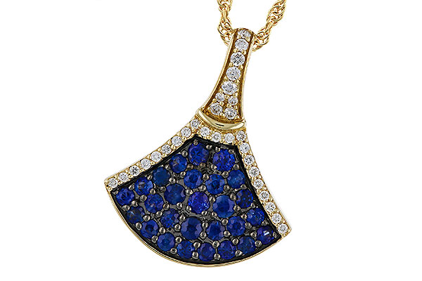 L329-31446: NECKLACE .71 TW SAPPHIRE .85 TGW