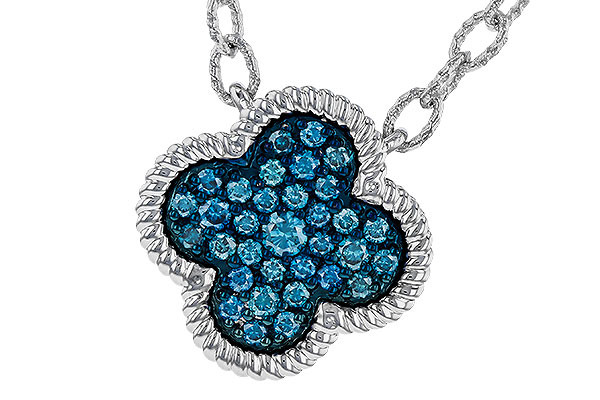 L329-32337: NECKLACE .33 TW BLUE DIAMONDS