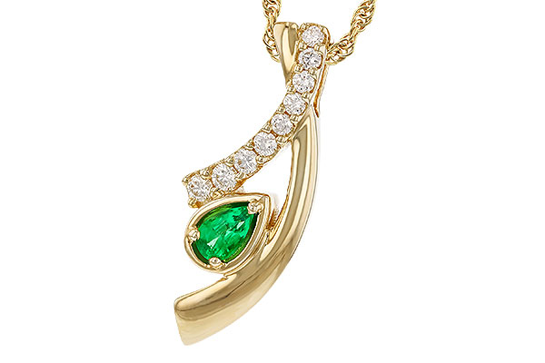 L329-33191: NECKLACE .17 EMERALD .34 TGW (5x3 EMER)