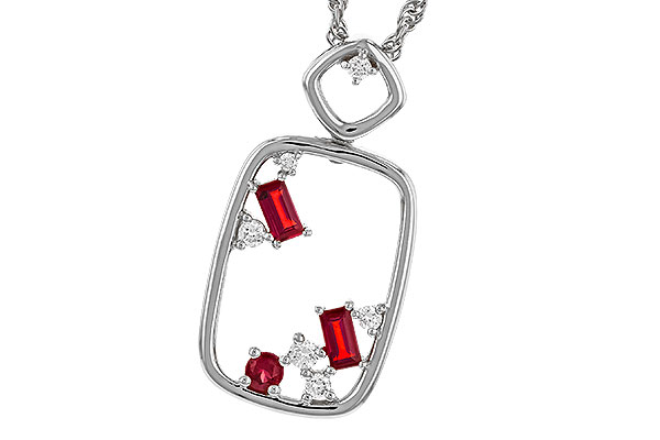 L329-33219: NECKLACE .33 TW RUBY .44 TGW
