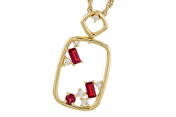 L329-33219: NECKLACE .33 TW RUBY .44 TGW