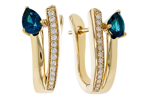 L329-34155: EARR .88 LONDON BLUE TOPAZ 1.08 TGW (6x4MM LBT)