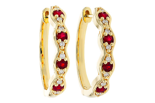 L329-35919: EARRINGS .28 TW RUBY .34 TGW