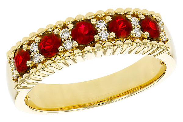 L329-35973: LDS WED RG .60 TW RUBY .72 TGW