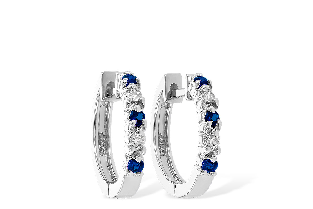 M055-66837: EARRINGS .17 SAPP .26 TGW