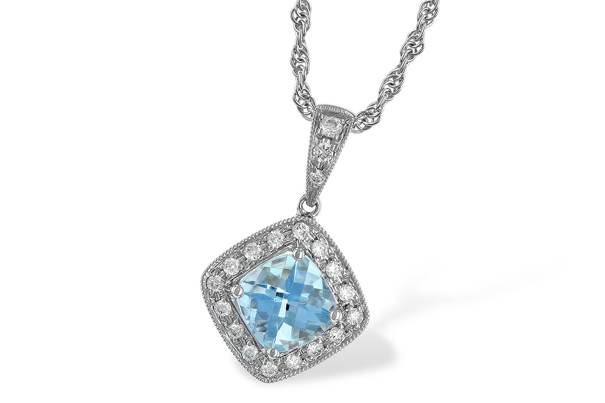 M061-09573: NECKLACE .80 AQUA .93 TGW