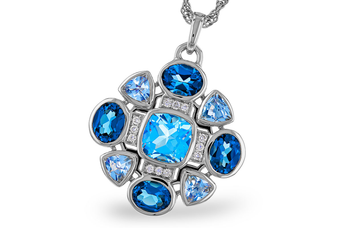 M329-30455: NECKLACE 3.19 TW BLUE TOPAZ 3.25 TGW