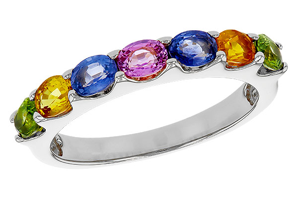 M329-30482: LDS WED RG 1.54 TW MULTI-COLOR SAPPHIRE