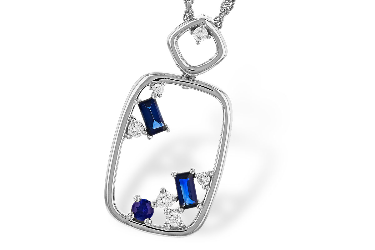 M329-33219: NECKLACE .35 TW SAPPHIRE .46 TGW