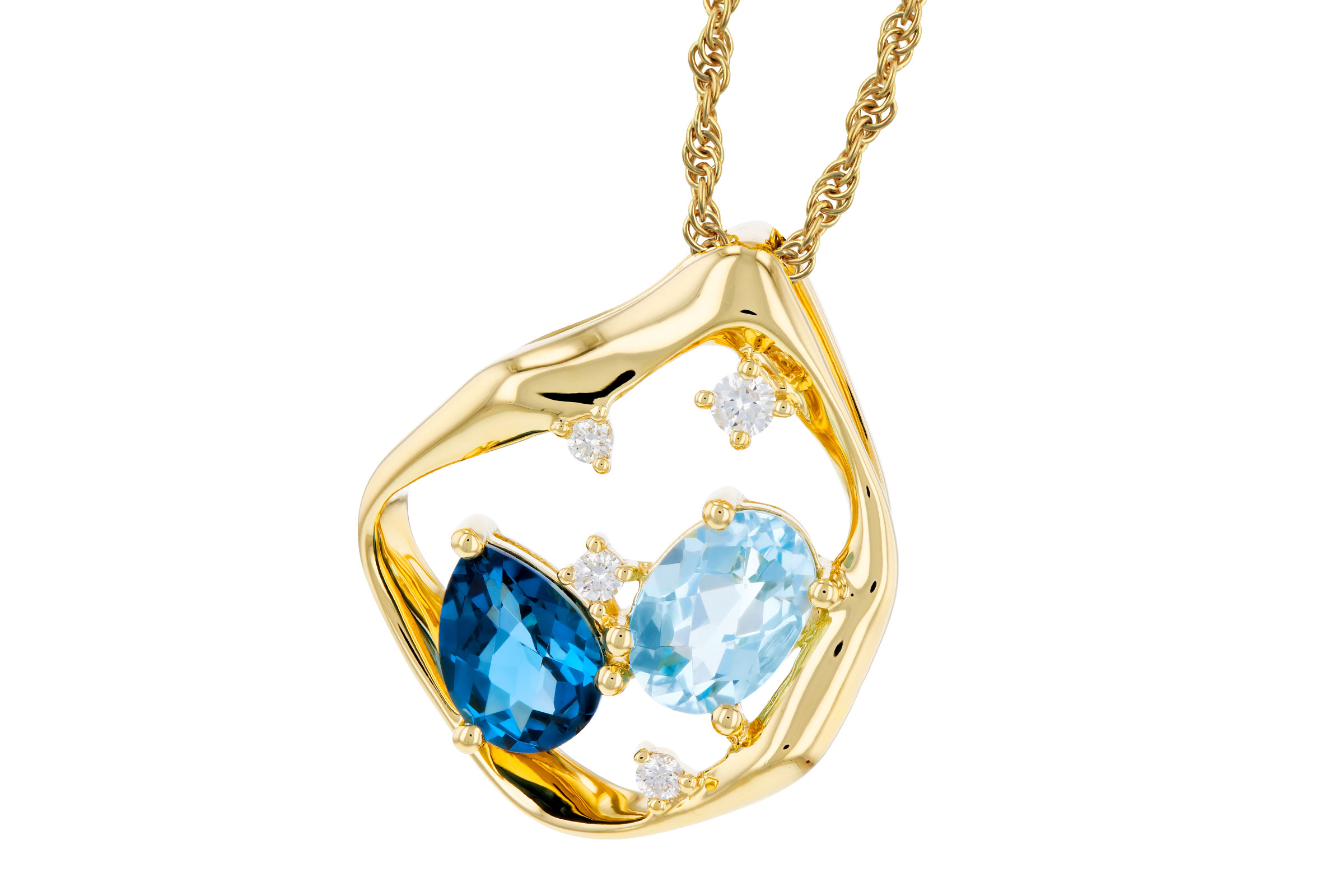 M330-21373: NECKLACE 1.60 TW BLUE TOPAZ 1.67 TGW (7x5MM BT)